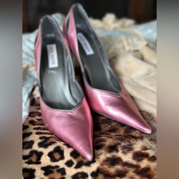 Steve Madden Shoes - Steve Madden Metallic Pink D’Orsay Stiletto Heels